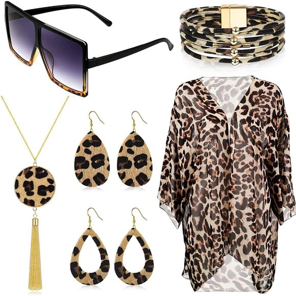 Jewelry - New 6 Pieces Leopard Jewelry Accessories Set Leopard Earrings Bracelets …